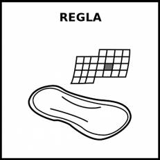 REGLA (MENSTRUACIÓN) - Pictograma (blanco y negro)