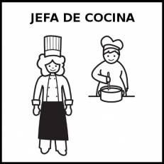 JEFA DE COCINA - Pictograma (blanco y negro)
