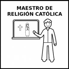 MAESTRO DE RELIGIÓN CATÓLICA - Pictograma (blanco y negro)