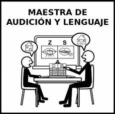 MAESTRA DE AUDICIÓN Y LENGUAJE - Pictograma (blanco y negro)