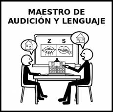 MAESTRO DE AUDICIÓN Y LENGUAJE - Pictograma (blanco y negro)