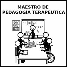 MAESTRO DE PEDAGOGÍA TERAPÉUTICA - Pictograma (blanco y negro)