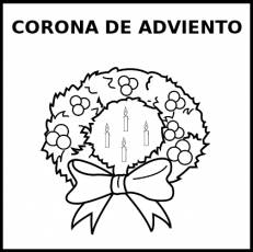 CORONA DE ADVIENTO - Pictograma (blanco y negro)