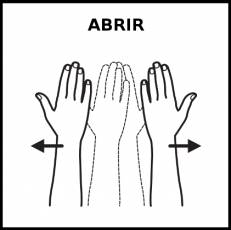 ABRIR - Pictograma (blanco y negro)