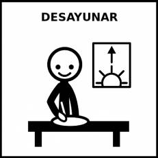 DESAYUNAR - Pictograma (blanco y negro)