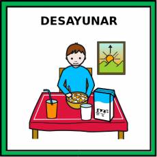 DESAYUNAR (MASCULINO) - Pictograma (color)