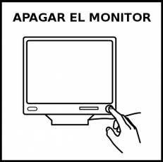 APAGAR EL MONITOR - Pictograma (blanco y negro)