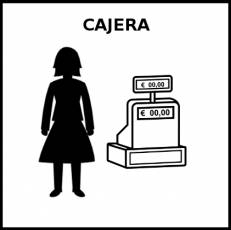 CAJERA - Pictograma (blanco y negro)