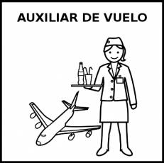 AUXILIAR DE VUELO (MUJER) - Pictograma (blanco y negro)