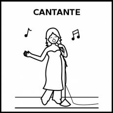 CANTANTE (MUJER) - Pictograma (blanco y negro)