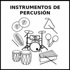 INSTRUMENTOS DE PERCUSIÓN - Pictograma (blanco y negro)