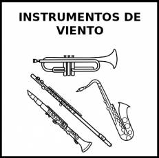 INSTRUMENTOS DE VIENTO - Pictograma (blanco y negro)