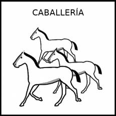CABALLERÍA - Pictograma (blanco y negro)