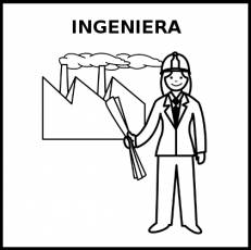 INGENIERA - Pictograma (blanco y negro)