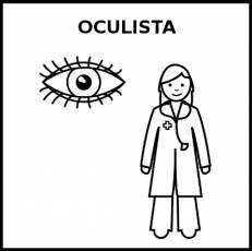 OCULISTA (MUJER) - Pictograma (blanco y negro)
