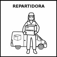 REPARTIDORA - Pictograma (blanco y negro)