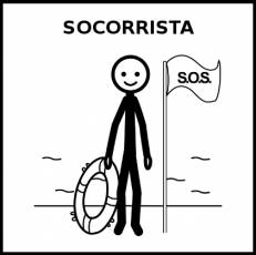 SOCORRISTA (MUJER) - Pictograma (blanco y negro)