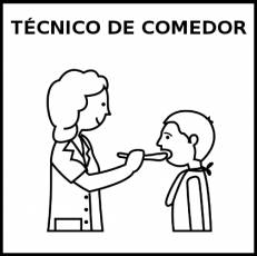 TÉCNICO DE COMEDOR (MUJER) - Pictograma (blanco y negro)