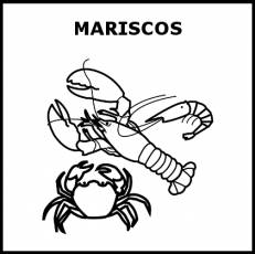 MARISCOS - Pictograma (blanco y negro)