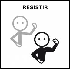 RESISTIR (MUJER) - Pictograma (blanco y negro)