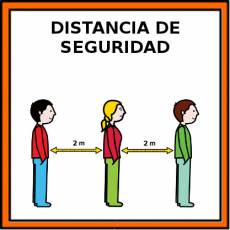 DISTANCIA DE SEGURIDAD (2m) - Pictograma (color)