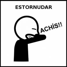 ESTORNUDAR (EN EL CODO) - Pictograma (blanco y negro)