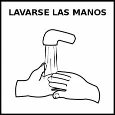LAVARSE LAS MANOS - Pictograma (blanco y negro)