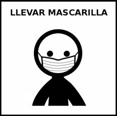 LLEVAR MASCARILLA - Pictograma (blanco y negro)