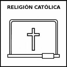 RELIGIÓN CATÓLICA - Pictograma (blanco y negro)