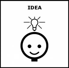 TENER UNA IDEA - Pictograma (blanco y negro)