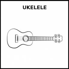 UKELELE - Pictograma (blanco y negro)