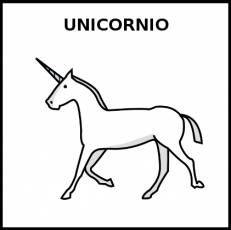 UNICORNIO - Pictograma (blanco y negro)