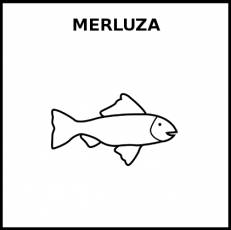 MERLUZA (ANIMAL) - Pictograma (blanco y negro)