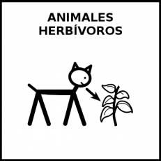 ANIMALES HERBÍVOROS - Pictograma (blanco y negro)