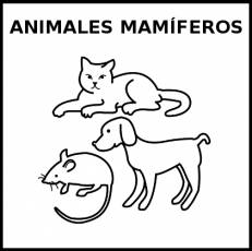 ANIMALES MAMÍFEROS - Pictograma (blanco y negro)