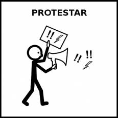 PROTESTAR - Pictograma (blanco y negro)
