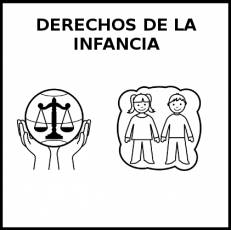 DERECHOS DE LA INFANCIA - Pictograma (blanco y negro)