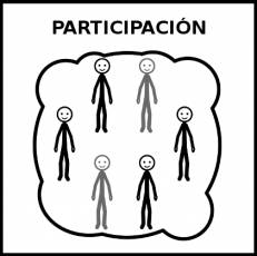 PARTICIPACIÓN - Pictograma (blanco y negro)