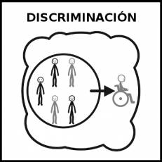 DISCRIMINACIÓN - Pictograma (blanco y negro)