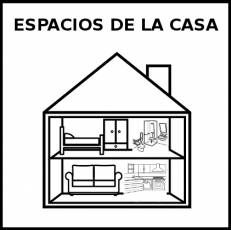 ESPACIOS DE LA CASA - Pictograma (blanco y negro)