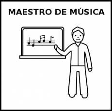 MAESTRO DE MÚSICA - Pictograma (blanco y negro)