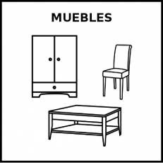 MUEBLES - Pictograma (blanco y negro)