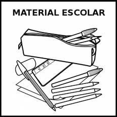 MATERIAL ESCOLAR - Pictograma (blanco y negro)