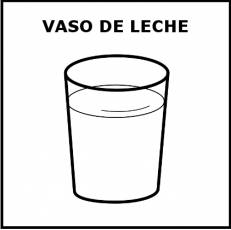 VASO DE LECHE - Pictograma (blanco y negro)