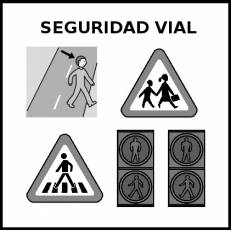 SEGURIDAD VIAL - Pictograma (blanco y negro)