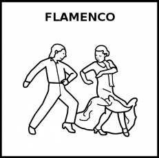 FLAMENCO (BAILE) - Pictograma (blanco y negro)