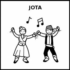JOTA (BAILE) - Pictograma (blanco y negro)