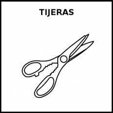 TIJERAS (DE COCINA) - Pictograma (blanco y negro)