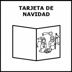 TARJETA DE NAVIDAD - Pictograma (blanco y negro)