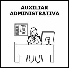 AUXILIAR ADMINISTRATIVA - Pictograma (blanco y negro)